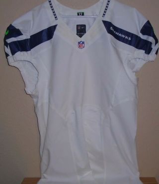 Seattle Seahawks Official Issue Team Game Jersey Nike Size 50 Blank White