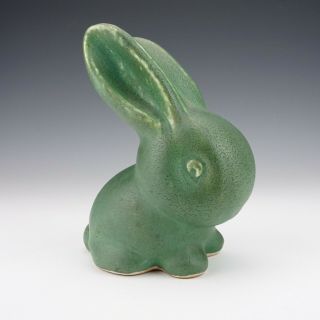 Vintage Denby Pottery Green Glazed Stoneware Bunny Rabbit - Art Deco
