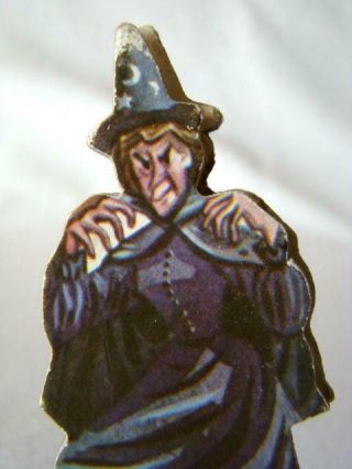 Vintage Primitive Halloween Cronish Witch On Stand,  Skittles Game Piece?