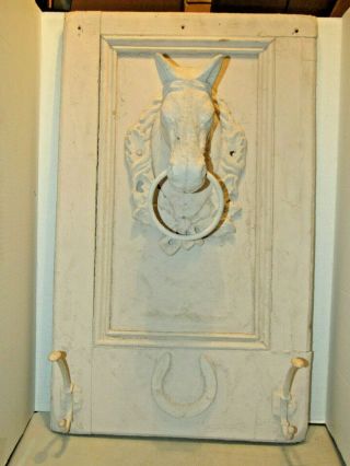 Bathroom Office Entry Way Metal Horse Head With Ring & Hat Coat Rack Wall Mount