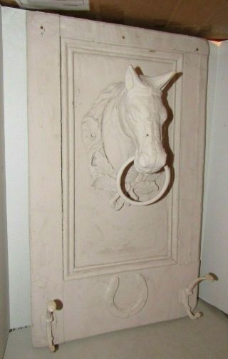 Bathroom Office Entry Way Metal Horse Head with Ring & Hat Coat Rack Wall Mount 3
