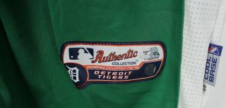 Detroit Tigers Game Worn Jersey St.  Patrick ' s Day Darin Downs 2012 Majestic 3