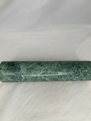 Marble green Rolling Pin baking Vintage 18 inch Long 3