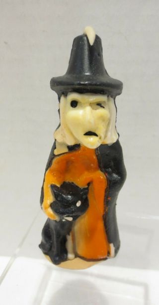 Vintage Gurley Witch Hugging Black Cat Halloween Holiday Candle Usa Unburned