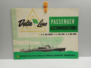 Vintage - Delta Line - Passenger Accomodations Cruise Ships Brochure