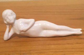 Antique Vintage 4 1/2” Bathing Beauty Doll Figurine Germany Made Of Chins