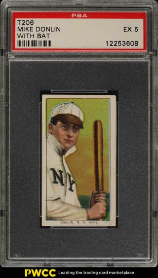 1909 - 11 T206 Mike Donlin With Bat Psa 5 Ex (pwcc)