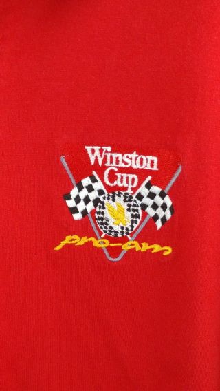 Nike Winston Cup Pro Am Racing Men ' s Polo Shirt Large Red Vintage 2