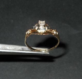 Vintage Solid 14k Gold Princess Diamond Ring 1.  3 Grams Not Scrap