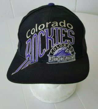 Vintage Colorado Rockies Baseball Snapback Hat Cap The Game Tag