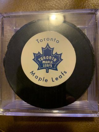 Vintage Toronto Maple Leafs Official Size Hockey Game Puck Canada Blank Back