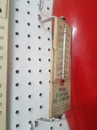 Vintage Mobil Oil Advertising Thermometer Stanford Oil Co.  Stoneville NC 2