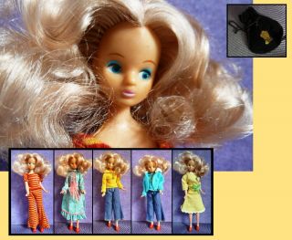 Vintage Model Toys,  Blonde Hair Daisy Mary Quant Doll,  5 Outfits