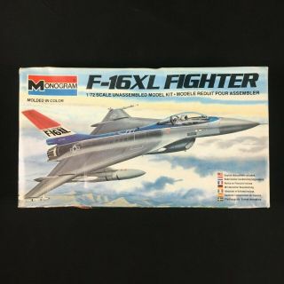 Vintage Monogram F - 16xl Fighter Jet 1/72 Plastic Scale Model Aiplane Kit Rare