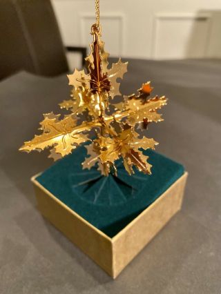 Rare Vintage Museum Of Modern Art Gold Plated Christmas Ornament 2