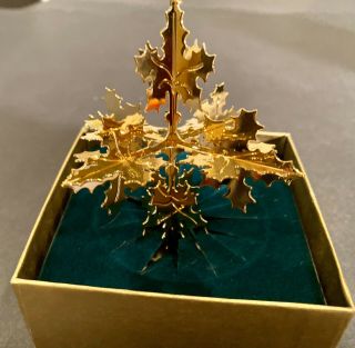 Rare Vintage Museum Of Modern Art Gold Plated Christmas Ornament 3