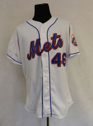 1999 York Mets 46 Game Issued Possibly Game White Alt Jersey 2