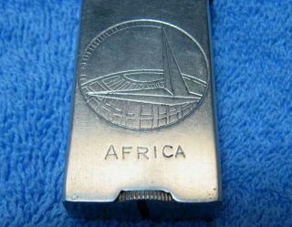 Old Unusual Vintage Lift Arm Cigarette Lighter Engraved Africa