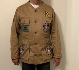 Vintage 1950 - 60’s 10 - X Shooting Jacket Nra Instructor Patches Sz 44