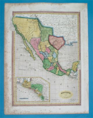 1840 Rare Map Texas Republic California In Mexico United States Routes