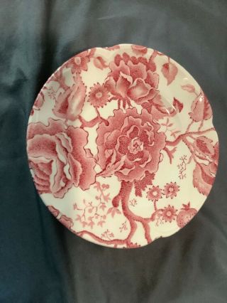 Vintage Johnson Brothers English Chippendale Red/pink 6.  25” Bread Butter Plates
