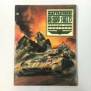 Fasa Battletech Record Sheets: Volume Five 5 Vehicles Book Vintage 1992