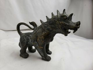 Heavy Antique / Vintage Chinese Foo Dragon,  Bronze