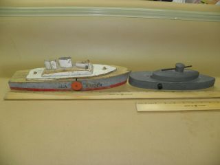 Vintage Wooden Boat Toys Sea Raider And Enemy Submarine Mouse Trap Exploders