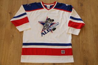 28 Mickey All Stars Walt Disney Vintage Ice Hockey Jersey Shirt Size Adult L