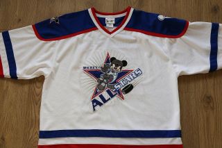 28 Mickey All Stars Walt Disney Vintage Ice Hockey Jersey Shirt Size Adult L 3