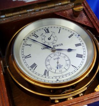 Vintage Thomas Mercer 20316 Marine Ship Chronometer 56 Hours Dated Er 1953
