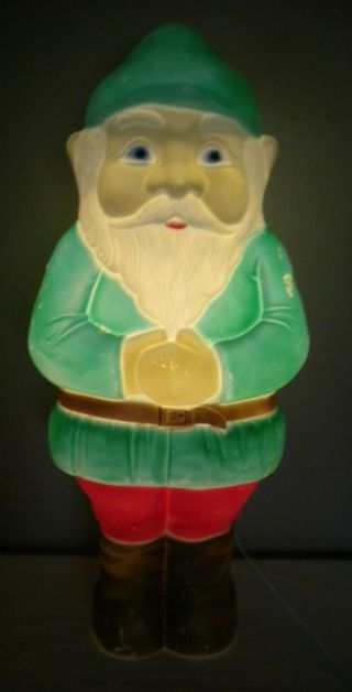 Vtg Union Products Don Featherstone 28 " Light Up Christmas Elf / Gnome Blow Mold