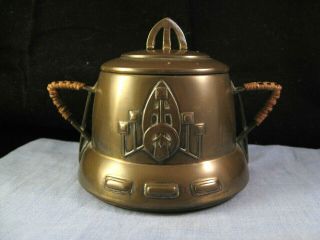 Carl Deffner Antique Secessionist Art Nouveau Copper Brass Pot Storage Box
