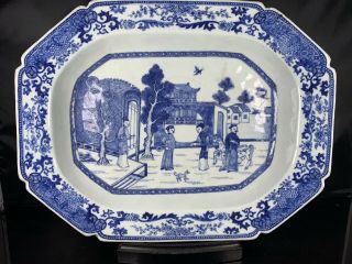 Big Antique Chinese Porcelain Blue White Plate Kangxi Period