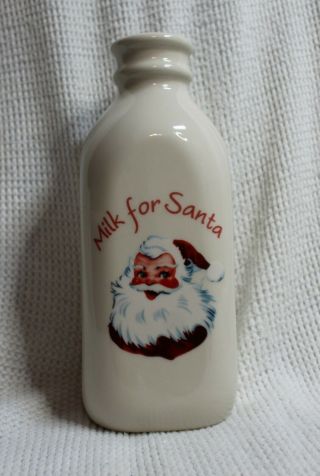 Kringles Kitchen Milk For Santa 1 Quart Ceramic Milk Bottle Vintage Inspired Euc