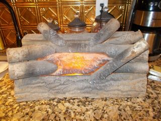 Vintage Electric Fireplace Logs W/crackling Sound Christmas 20 Inch