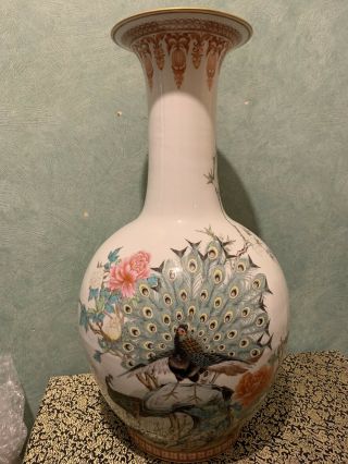 Huge Antique Chinese Porcelain Famille Rose Vase 20th Century 55cm
