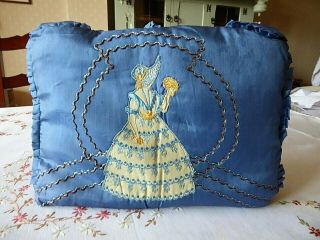 Vintage Hand Embroidered Padded Tea Cozy/teapot Cover - Crinoline Lady