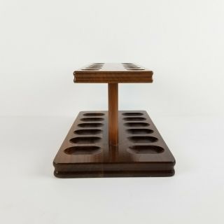 Vintage Decatur Pipe Rack Holder Stand Walnut Mid Century 12 Pipes 3