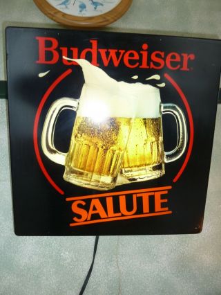 Anheuser Busch Vintage Budweiser Salute Lighted Sign