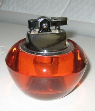 Vintage Viking Glass Cigarette Lighter Persimmon Orange Orb