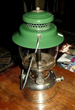 Vintage (1958/11 - 58) 237 Coleman Lantern - Chrome Base/green Top