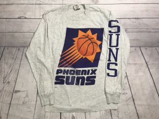 Vintage Phoenix Suns Long Sleeve Shirt Mens Medium 90s Nba Basketball Barkley