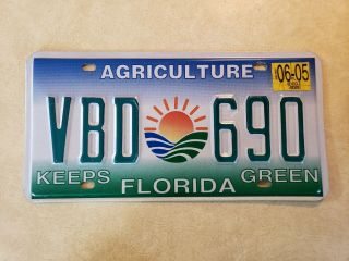 Florida Agriculture Licese Plate