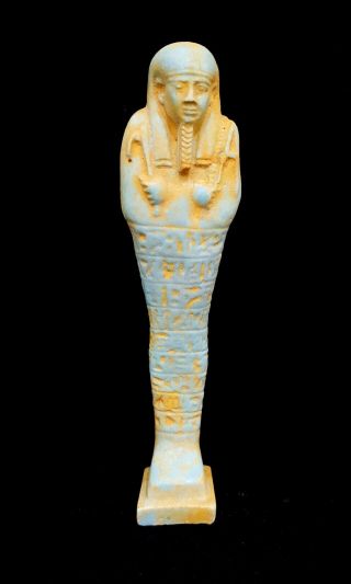 Shabti Egyptian Ushabti Hieroglyphics Bc Ancient Statue Faience Stone Antique