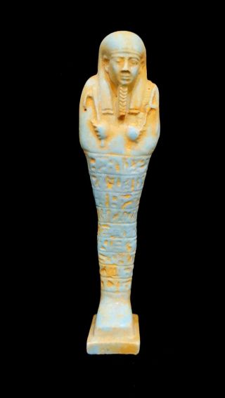 Shabti Egyptian Ushabti Hieroglyphics Bc Ancient Statue Faience Stone Antique 2