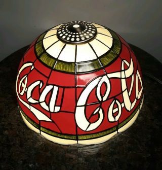 Vintage Coca - Cola Stained Glass Tiffany Style 10 " Plastic Lamp Shade