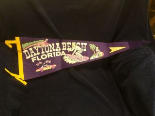 Vintage Daytona Beach Florida Felt Pennant Banner 27 "