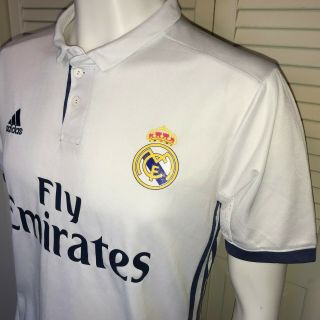 Adidas Real Madrid 2016/17 Home Kit Soccer Men ' s Medium Jersey Authentic 2