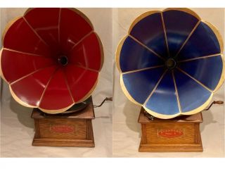 Antique Standard Model A Disc Columbia Phonograph Record Player Red Or Blue Hor